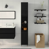 Bathroom Cabinet Black Oak 30 x 30 x 190 cm Engineered Wood 862881