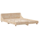 ZNTS Bed Frame without Mattress 120x200 cm Solid Wood Pine 3323653