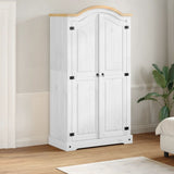 Wardrobe Corona White 102x52x186 cm Solid Wood Pine 4012155