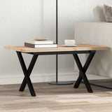 Coffee Table X-Frame 80x50x40.5 cm Solid Wood Pine and Steel 3282750