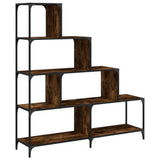 Bookcase 4-Stair Smoked Oak 139x33.5x149 cm Engineered Wood 842478