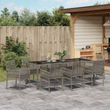 Garden Dining Set 9 pcs Grey Poly rattan 3334877