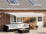 Manual Retractable Awning with LEDs Light Grey and White 3425772