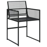 9 Piece Garden Dining Set Black Poly Rattan 3295043