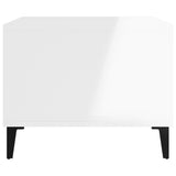 Coffee Table High Gloss White 60x50x40 cm Engineered Wood 812687