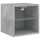 8 Piece TV Wall Units with LED Concrete Grey Engineered Wood 3216593