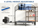 48" Foldable Mini Fitness Trampoline, with Adjustable Foam Handle, Blue T3398P349140
