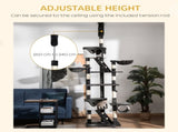 Floor-to-Ceiling Cat Tree for Indoor Cats, 240-260cm Adjustable Cat Tree - White T3398P347599
