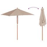 Garden Parasol Taupe Laminated bamboo and hardwood, fabric 44536