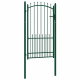 Fence Gate with Lock Green 100 x 175 cm Powder-coated steel 146396
