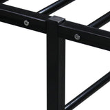 Bed Frame Black Powder-Coated Metal Double Sturdy Bed Frame 324791