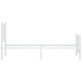 Metal Bed Frame without Mattress with Footboard White 75x190cm 350939
