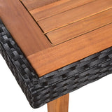 5 Piece Outdoor Dining Set Poly Rattan Black and Brown 44075