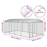Outdoor Dog Kennel with Roof 7.6x3.8x2.3 m 144937