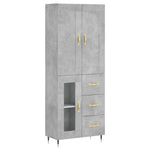 Highboard Concrete Grey 69.5x34x180 cm Engineered Wood 3199925