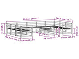 Outdoor Sofa Set 10 pcs White Solid Acacia Wood 3388238