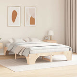 Bed Frame Natural 160 x 200 cm Solid Pine Wood 872938