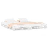 Pallet Bed without Mattress White Super King Size Solid Wood 821408