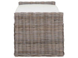 Storage Bench with Cushion Grey 110 x 40 x 50 cm Rattan 42011575
