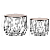 Coffee Table 2 pcs Black 287663