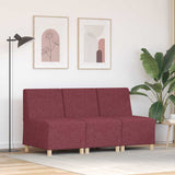 Modular Sofa Unit Armless 3 pcs Wine Red 55 x 74 x 82 cm Fabric 3399795
