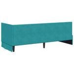 Corner Bed Frame with Headboard Turquoise 80 x 200 cm Velvet 42016295