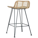 ZNTS Bar Chairs 2 pcs Natural Rattan 285232