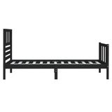 Bed Frame without Mattress Black Small Single Solid Wood 3101117
