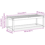 Outdoor Stool Bench White 115 x 43 x 37 cm Solid Acacia Wood 901673