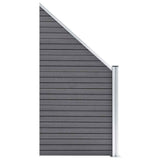 WPC Fence Set 9 Square 1 Slanted 1657x186 cm Grey 3053241