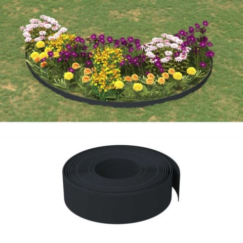 Garden Edgings 5 pcs Black 10 m 15 cm Polyethylene 3155447