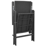5 Piece Garden Dining Set Black and Brown 3060054