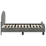 Toddler Bed Frame with Headboard Dark Grey 70 x 140 cm Velvet 42011100
