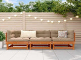 Sectional Sofa Units Wax Brown 183 x 61 x 62 cm Solid Pine Wood 865426