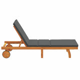 Sun Lounger Reclining Brown 199 x 63 x 85 cm Solid Acacia Wood 4105536