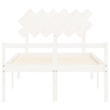 Senior Bed without Mattress White Small Double Solid Wood 3195517