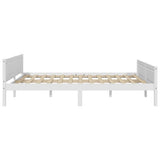 Bed Frame White Solid pinewood, plywood Double 322107