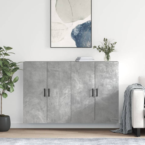 Wall Mounted Cabinets 2 pcs Concrete Grey 69.5x34x90 cm 3195631