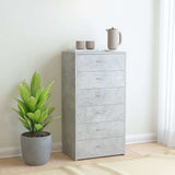 Sideboard with 6 Drawers Concrete Grey 50x34x96 cm 800670
