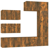 6 Piece TV Cabinet Set Smoked Oak Engineered Wood 3114555