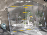 6 x 2.5ft Polycarbonate Greenhouse Walk-In Green House with Rain Gutter, Sliding Door, Window, T3398P328380