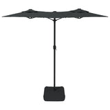 Double-Head Garden Parasol with LEDs Anthracite 316x145 cm 362971