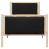 Bed Frame with Headboard Black 75 x 190 cm Fabric 878371