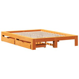 Bed Frame without Mattress Wax Brown 140x200 cm Solid Wood Pine 3309001