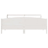 Bed Frame without Mattress White 200x200 cm Solid Wood Pine 3306955