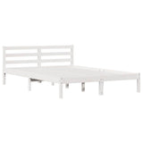Bed Frame White 225.5 x 145.5 x 69.5 cm Solid Pine Wood 869781