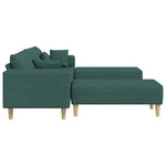 Fabric Sofa with Cushion 3 pcs Dark Green 208 cm Fabric 3335166