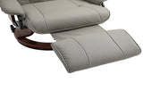 360&deg Swivel Recliner Chair with Footstool, Manual Recliner Armchair with Wooden Base, Faux T3398P328115