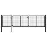 Garden Gate Steel 400x100 cm Anthracite 144329