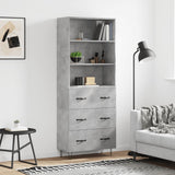 Highboard Concrete Grey 69.5x34x180 cm Engineered Wood 3189377